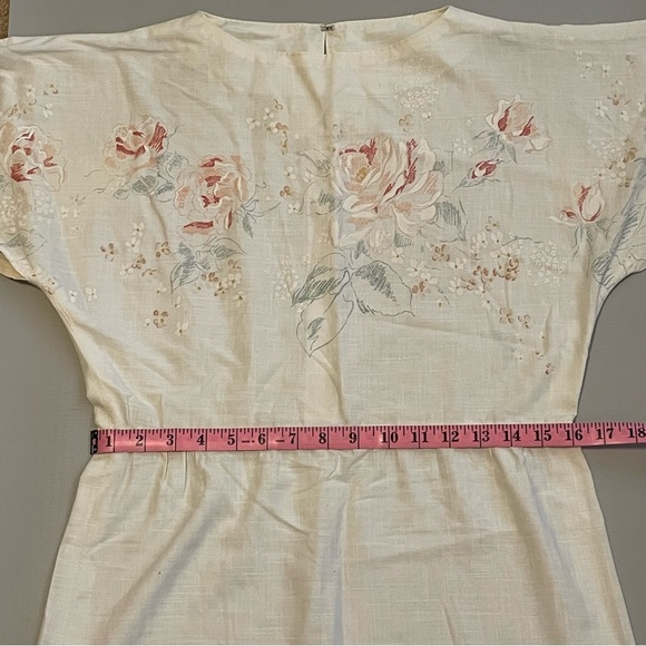 Vintage Handmade Floral Cream Dress - Picture 10 of 13